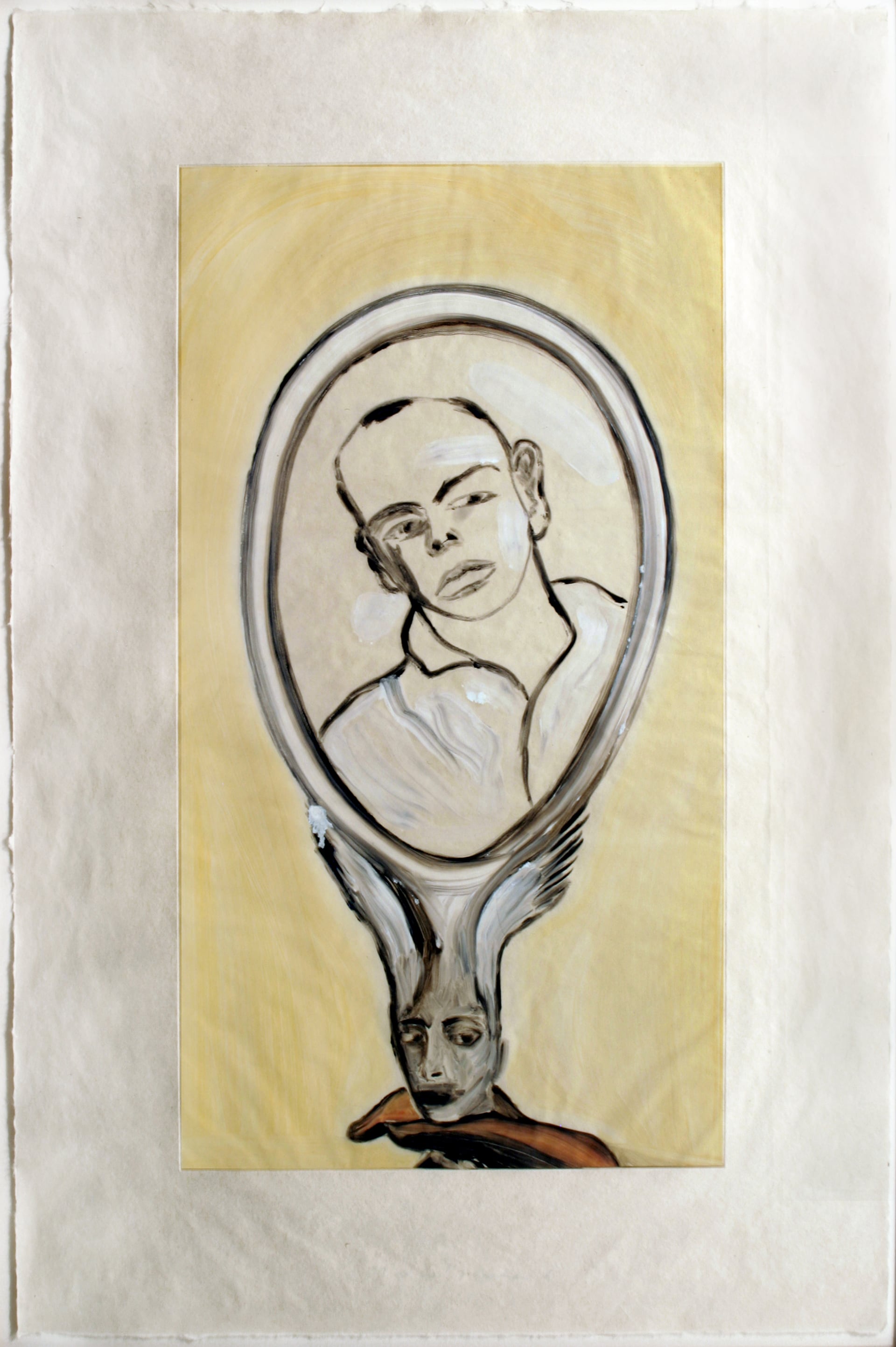 Francesco Clemente, Senza titolo (monotipo 70), 1986. Olio su carta litografica, 124 x 81 cm, Galleria in Arco, Torino